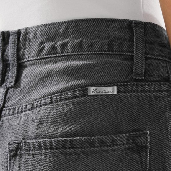 Vici Faded Black High Rise 90s Style Flare Wide Leg Jeans Distressed - Picture 3 of 10